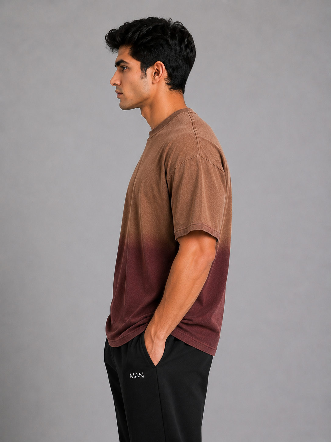 Gradient Dyed Center Seam Tee – Sand