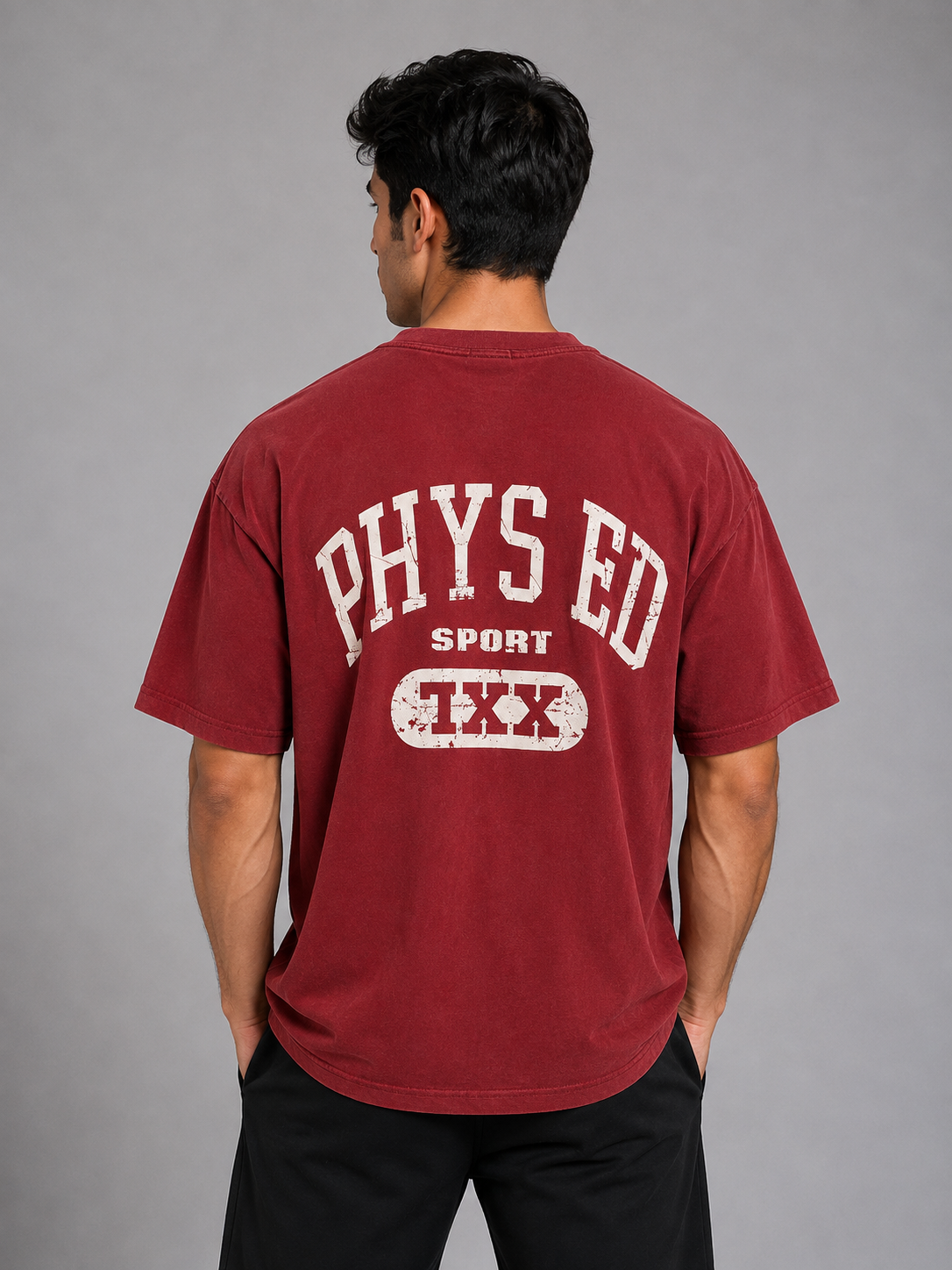 Oversized Essential Tee – Maroon