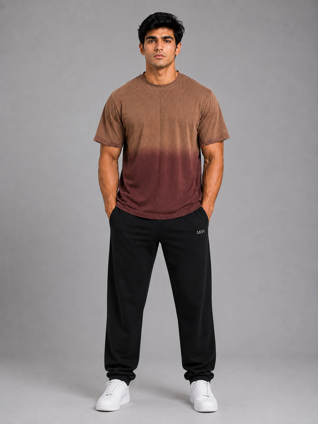 Gradient Dyed Center Seam Tee – Sand
