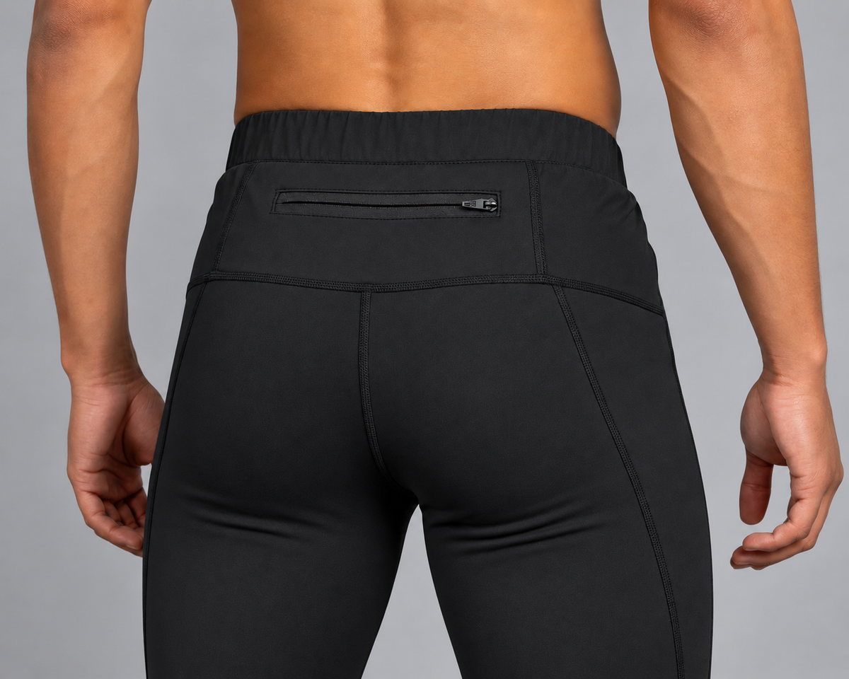 Active Men's Performance Leggings – Black