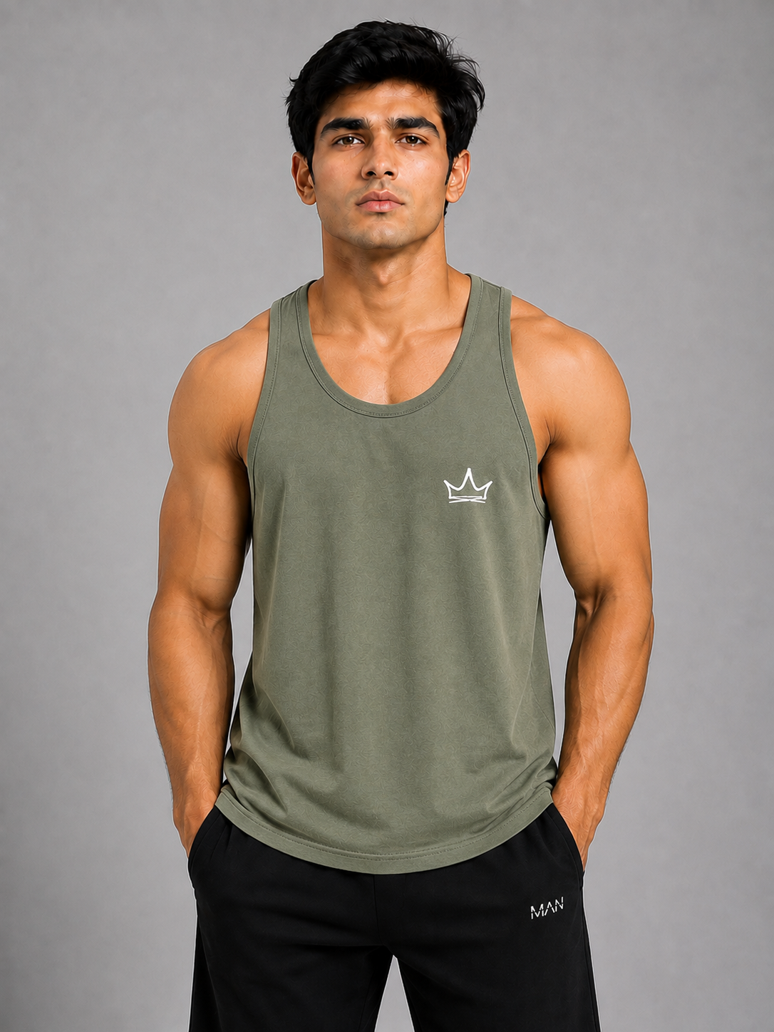 Active Muscle Tank – Olive Green
