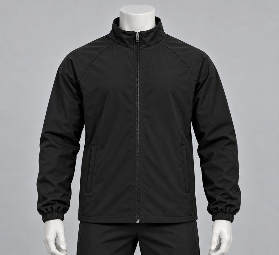 Active Men's Zip-Up Track Jacket – Black