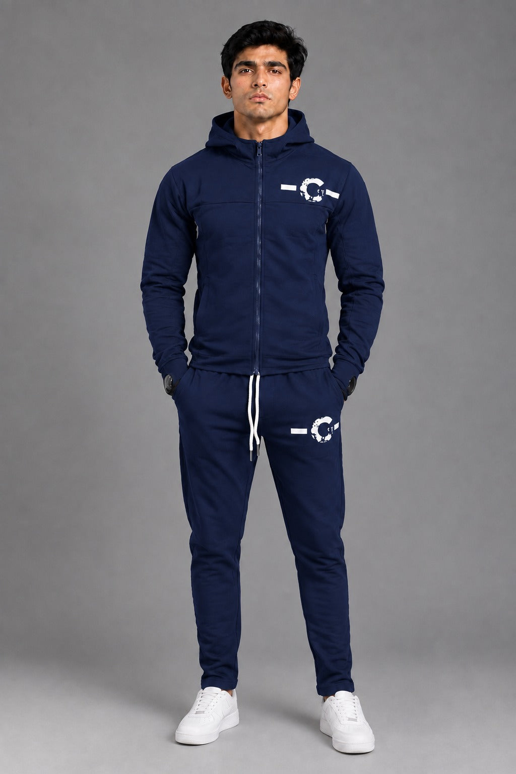 Essential Zip Tracksuit – Navy Blue