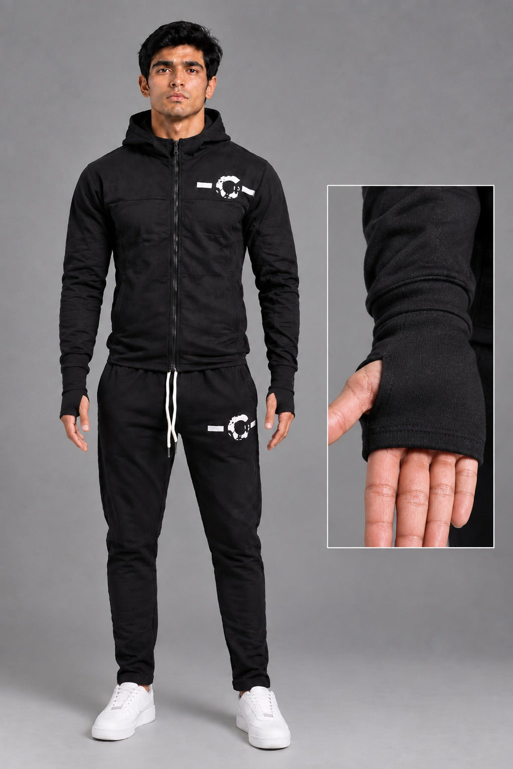 Essential Zip Tracksuit – Black
