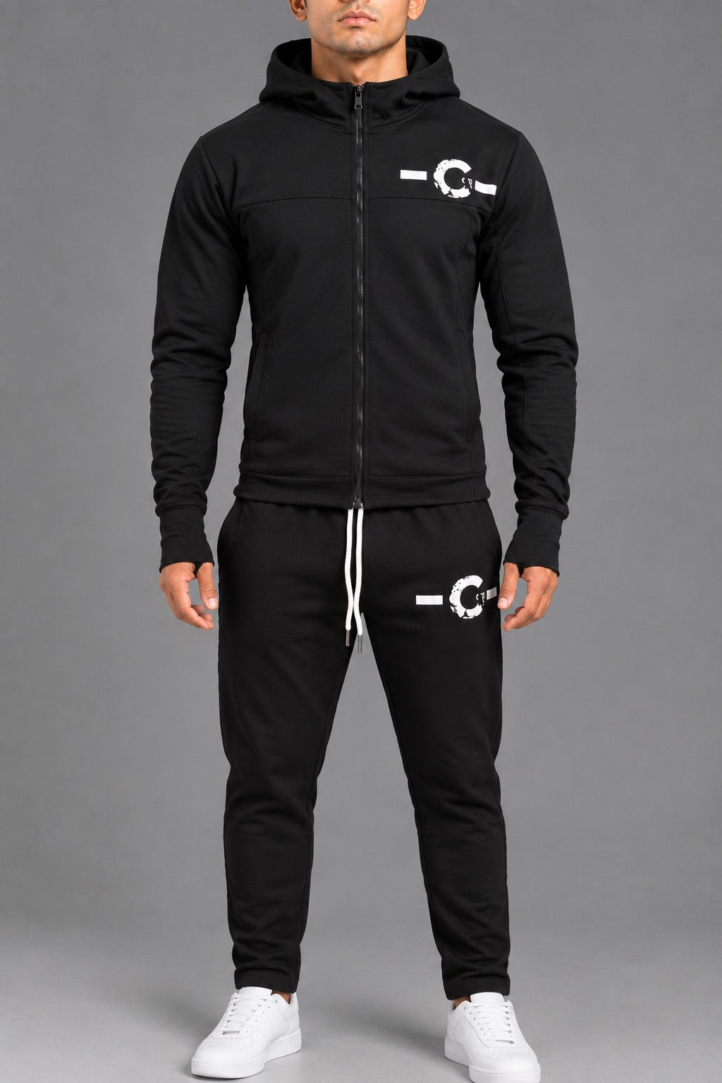 Essential Zip Tracksuit – Black