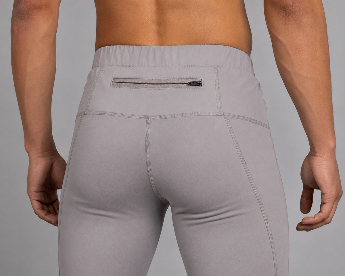AeroFlex Men’s Performance Leggings – Stone Grey