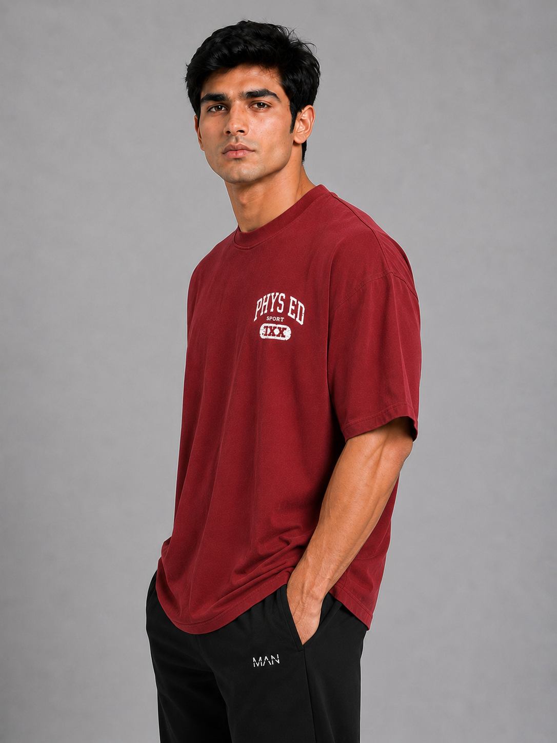 Oversized Essential Tee – Maroon