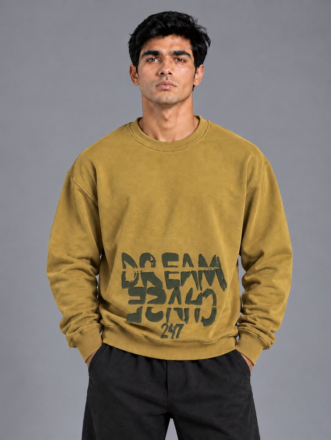 Essential Graphic Sweatshirt – Mustard Yellow