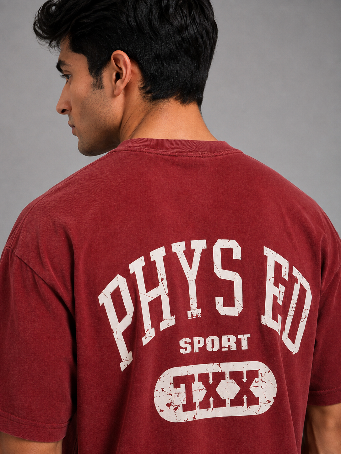 Oversized Essential Tee – Maroon