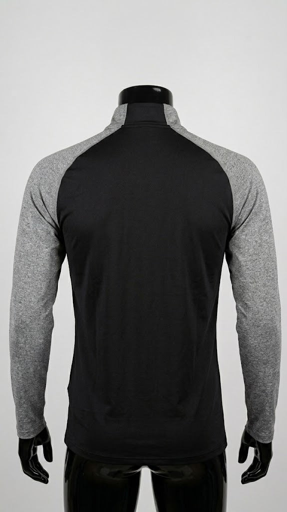 Active Compression Top – Black & Heather Gray with Zip
