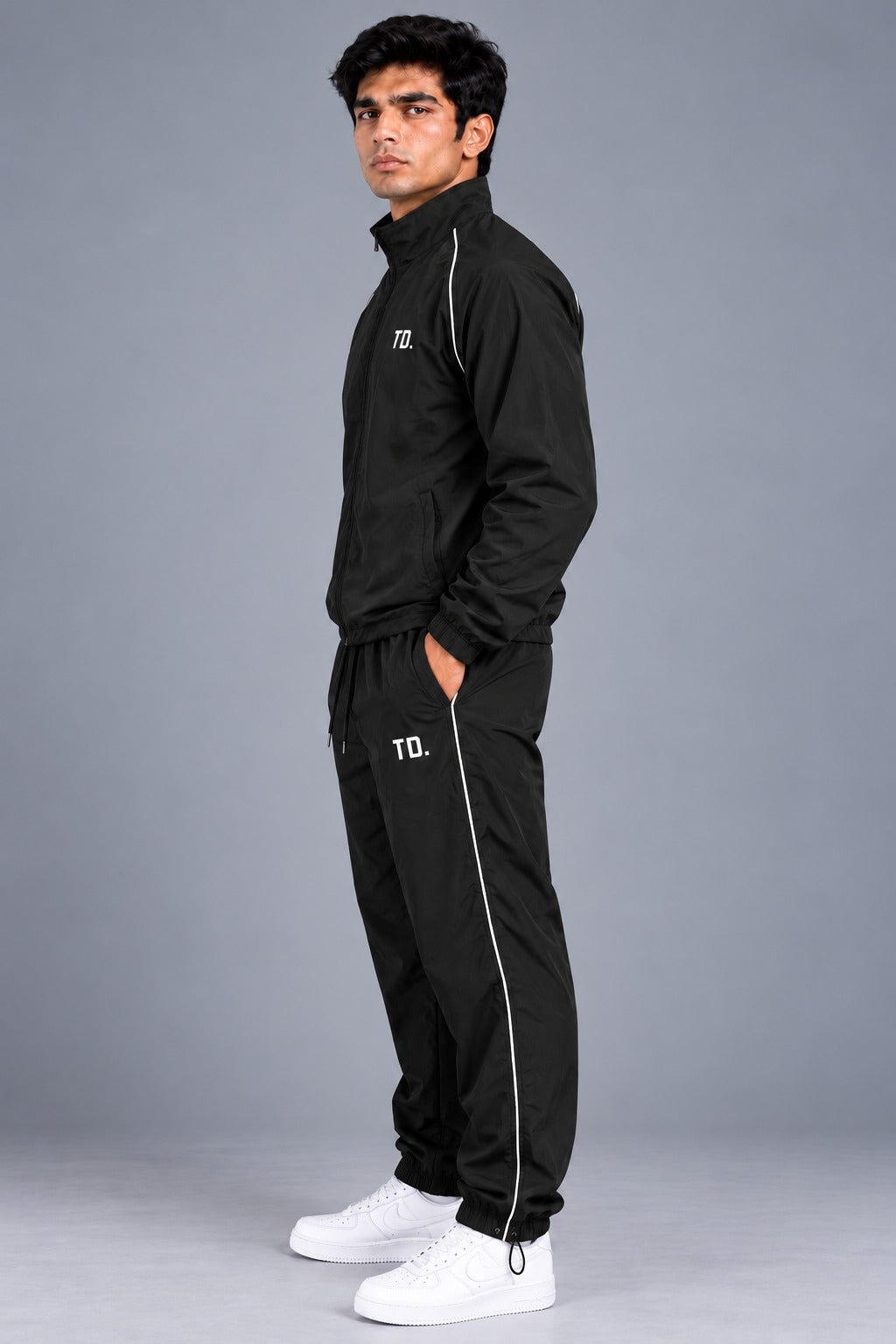 Men's Track Jacket & Jogger Set – Black