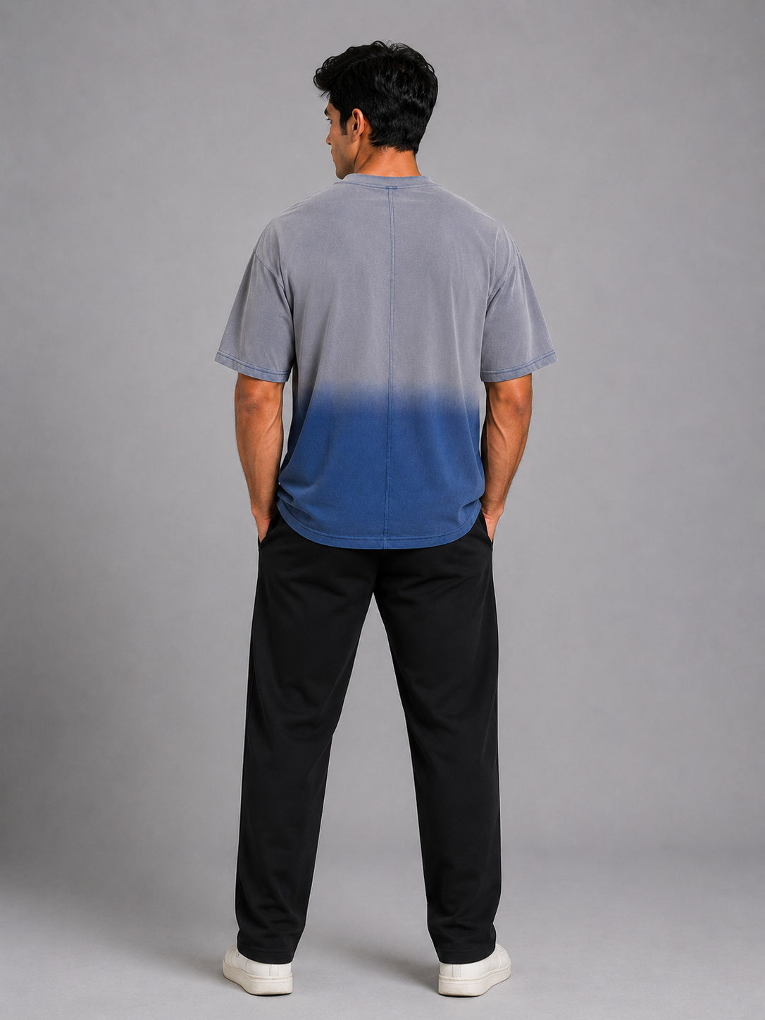 Gradient Dyed Center Seam Tee – Sky Blue