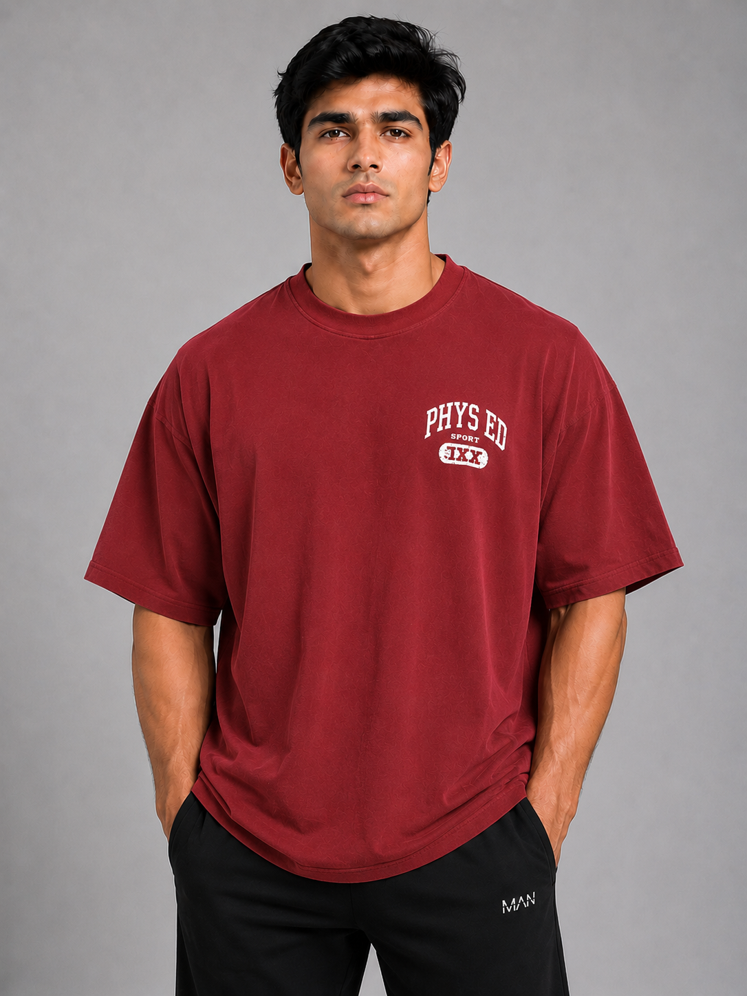 Oversized Essential Tee – Maroon