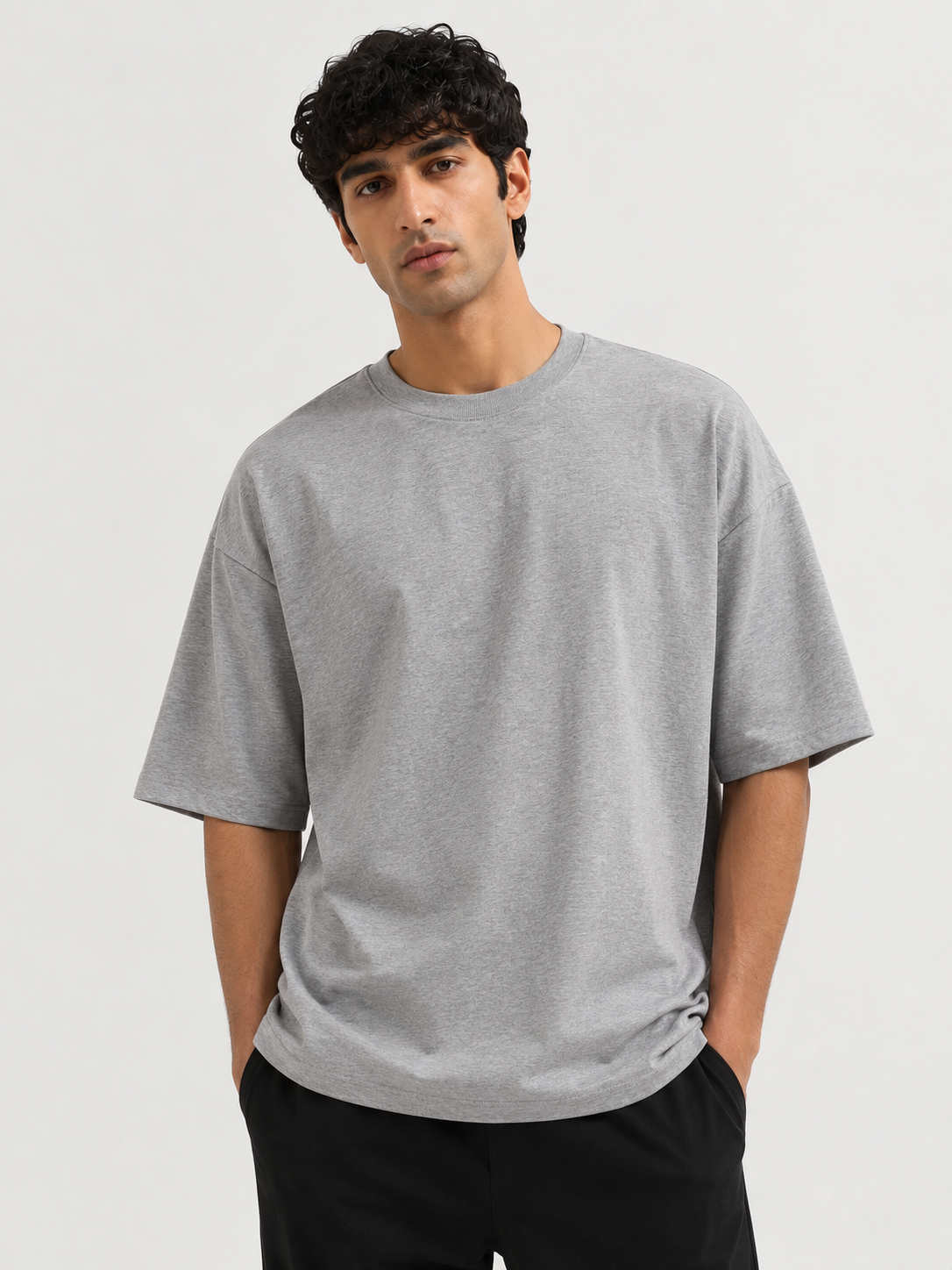 Oversized Essential Tee – Heather Grey