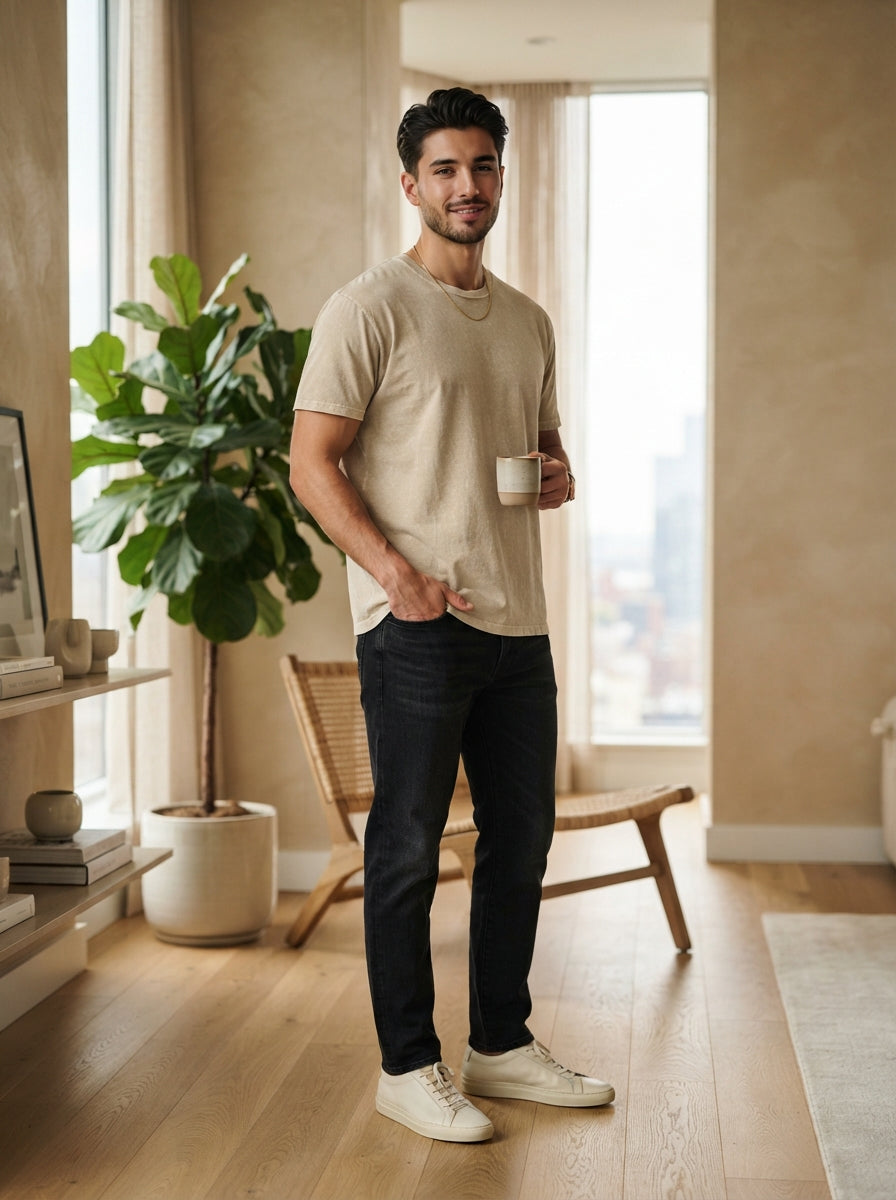 Cotton Washed Simple T-Shirts