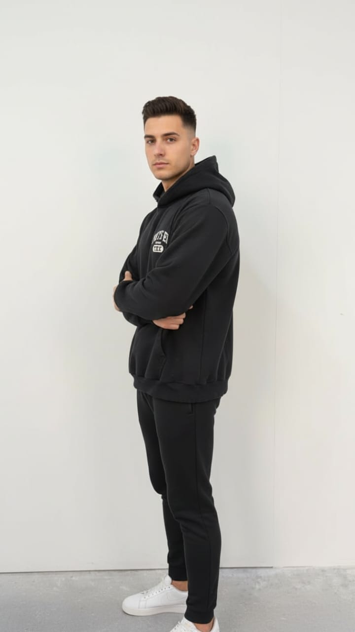 Physed oversize washed hoodie-Black