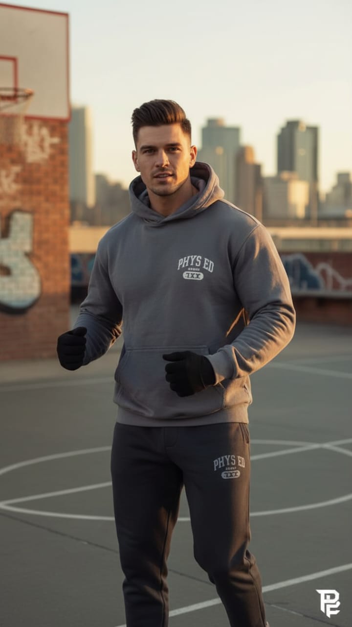 Physed Oversized Washed Hoodie – Grey