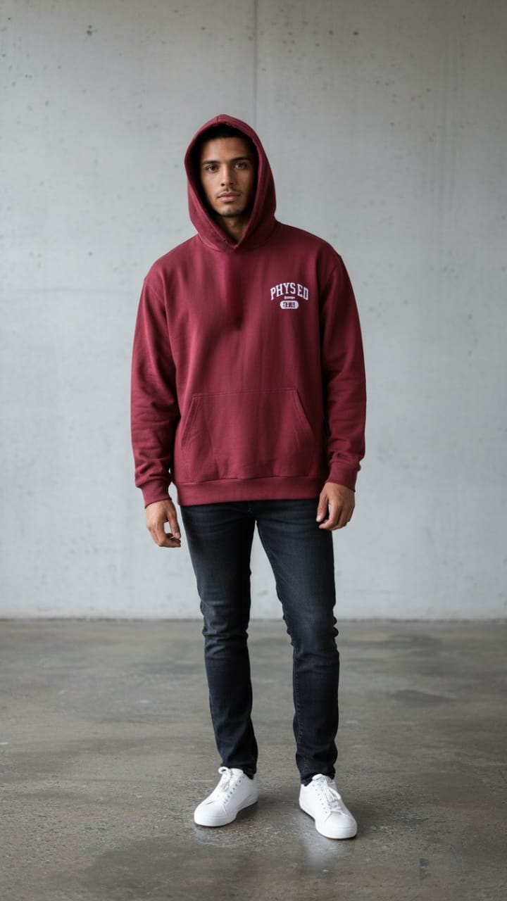 Physed Oversized Hoodie – Maroon