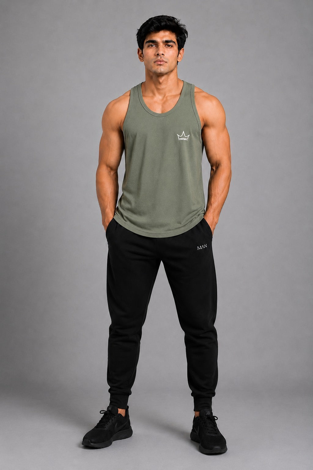 Active Muscle Tank – Olive Green