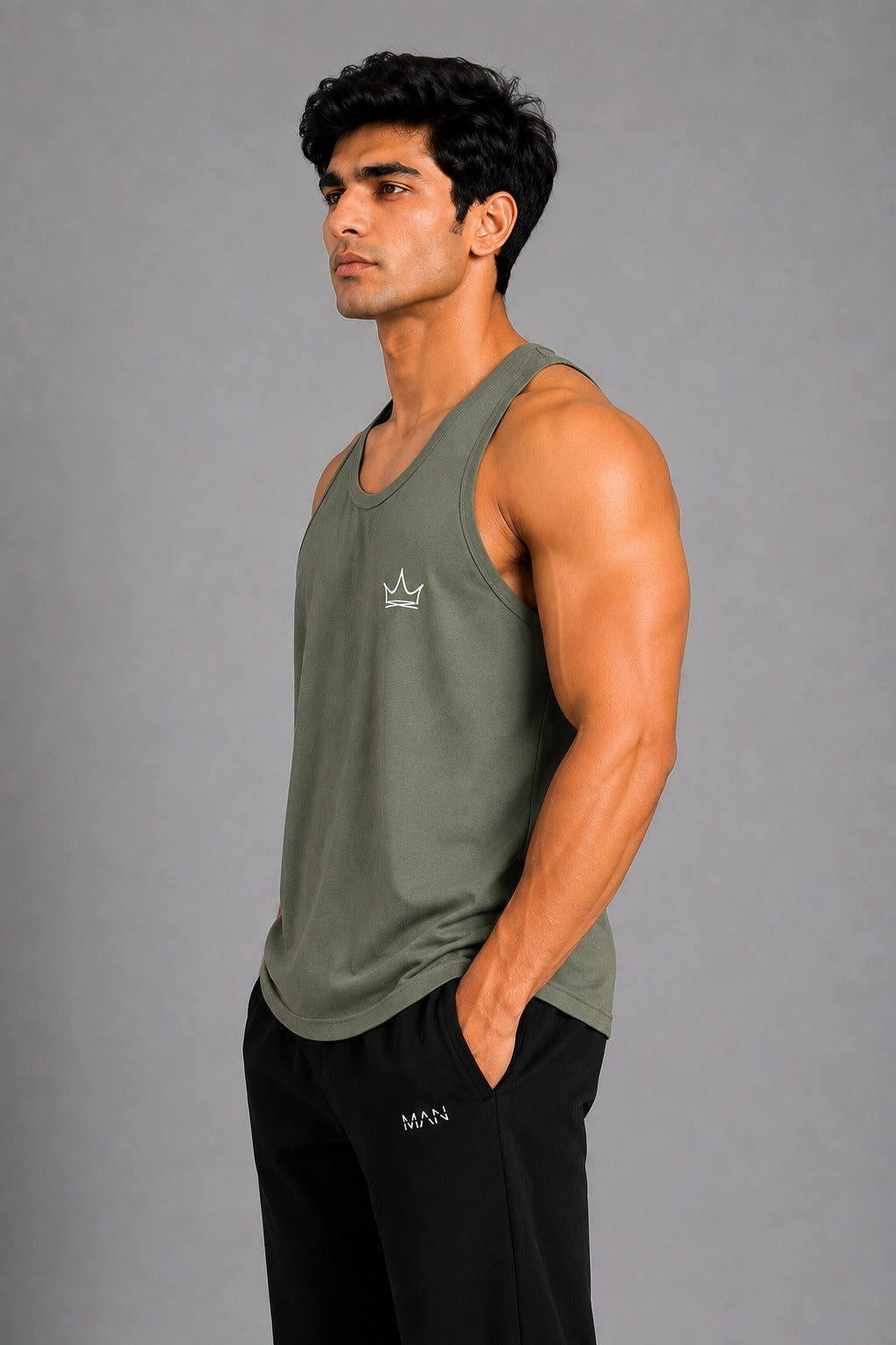 Active Muscle Tank – Olive Green